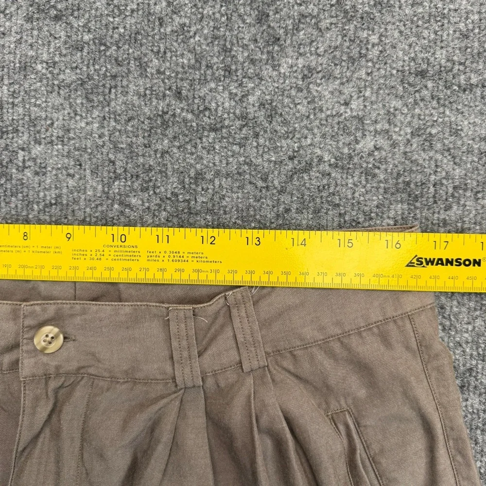 AXIS Silk Blend Pleated Trousers Mens 33Wx28.5L Brown Khaki Sony Pictures